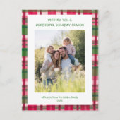 Watercolor Streeppatroon Handgemaakte Kerstmis Op  Feestdagenkaart (Voorkant)