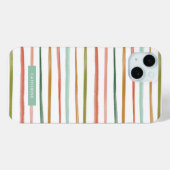 Watercolor Strepen Aangepaste Naam Case-Mate iPhone Case (Achterkant (horizontaal))