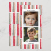 Watercolor Strepen Foto Feestdagenkaart (Voorkant / Achterkant)