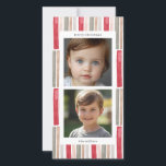 Watercolor Strepen Foto Feestdagenkaart<br><div class="desc">Vier het plezier van het kerstseizoen met onze kerstkaart met watercolor strepen, een perfecte combinatie van elegantie en persoonlijke charme. Deze prachtig ontworpen kaart heeft een opvallend watercolor streeppatroon in een harmonieus palet van rood, blush, salie, goud en grijs, waardoor een feestelijke en uitnodigende achtergrond ontstaat voor uw kerstgroeten. De...</div>