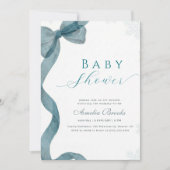 Watercolor Strik Baby Shower Kaart (Voorkant)