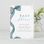 Watercolor Strik Baby Shower Kaart (Staand voorkant)