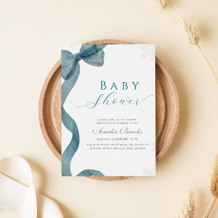 Watercolor Strik Baby Shower Kaart