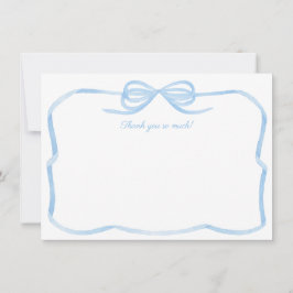 Watercolor Strik Met Iets Blues Bruiloftsfeest Bedankkaart