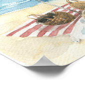 Watercolor Striped Beach Umbrella Poster (Hoek)