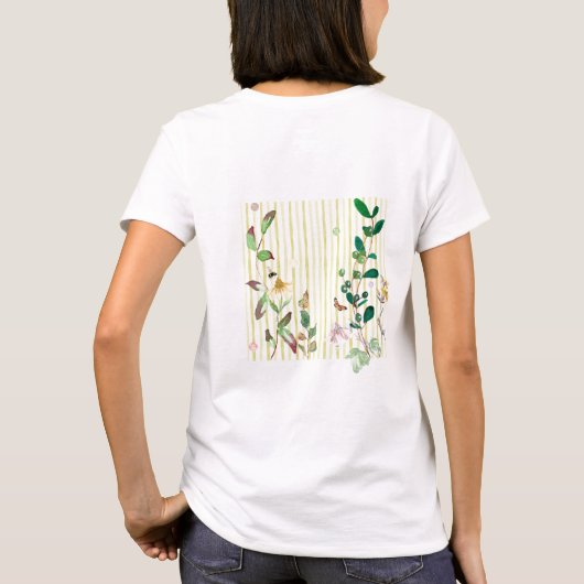 Watercolor Striped Floral T-shirt (Achterkant)