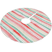 Watercolor Stripes & Dots Kerstboom Rok (Gekanteld)