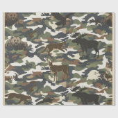 Watercolor Style Camouflage Camo with Animals Cadeaupapier (Vlak)