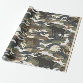Watercolor Style Camouflage Camo with Animals Cadeaupapier (Uitgerold)