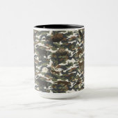  Watercolor Style Camouflage Camo with Animals Mok (Midden)