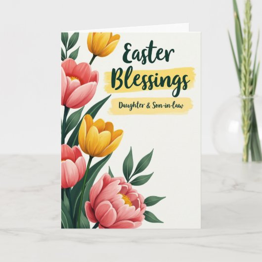 Watercolor Style Easter Blessings Card Kaart (Voorkant)