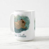 Watercolor Style Fun Capybara Just Chillin Quote Koffiemok (Voorkant links)