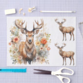 Watercolor Style Illustrations of Male Deer Bucks Tissuepapier (Craft)
