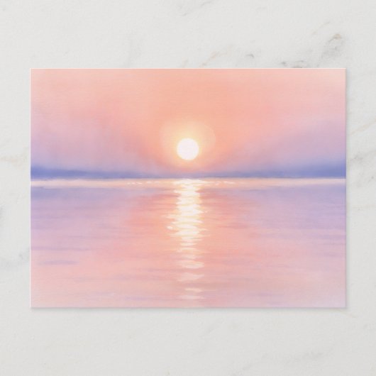 Watercolor Style Sun - Seascape Art Briefkaart (Voorkant)