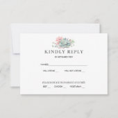 Watercolor Succulent Botanische Trouw RSVP Kaart (Voorkant)