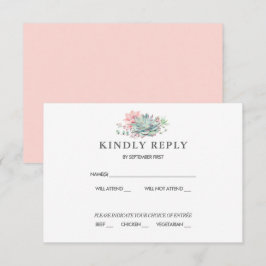 Watercolor Succulent Botanische Trouw RSVP Kaart