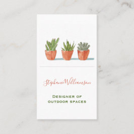 Watercolor Succulent Botanische Visitekaartje