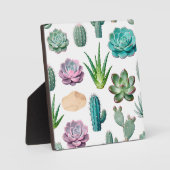 Watercolor Succulent Cactus Pattern Fotoplaat (Voorkant)