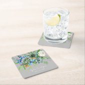 Watercolor Succulente Bloemboeket Boho Bruiloft Kartonnen Onderzetters (Insitu)