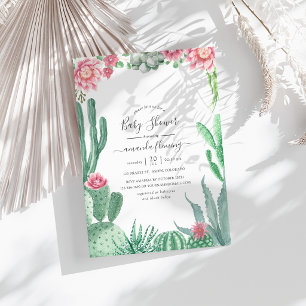 Watercolor Succulenten Baby Shower Kaart