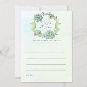 Watercolor Succulenten Baby Shower Moeder Advies