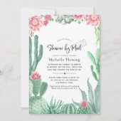 Watercolor Succulenten Baby Shower per Post Kaart (Voorkant)