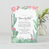 Watercolor Succulenten Baby Shower per Post Kaart (Staand voorkant)