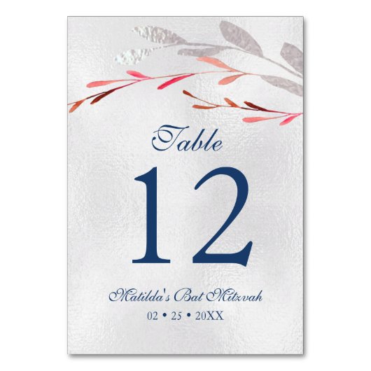 Watercolor Succulenten Bloem Botanische Bat Mitzva Kaart (Voorkant)