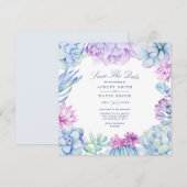 Watercolor Succulenten Bloemige Cactussen Bewaar D Save The Date (Voorkant / Achterkant)