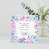 Watercolor Succulenten Bloemige Pastel Save The Da Date (Staand voorkant)