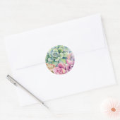Watercolor Succulenten Boeket Zomer Ronde Sticker (Envelop)