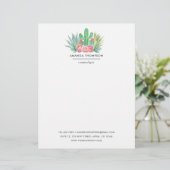 Watercolor Succulenten Briefhoofd (Staand voorkant)