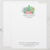 Watercolor Succulenten Briefhoofd (Voorkant / Achterkant)