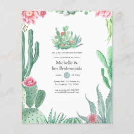 Watercolor Succulenten Bruidsmeisjes Luncheon Flyer