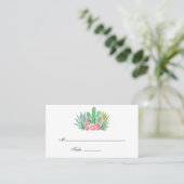 Watercolor Succulenten Bruiloft Plaatskaartje (Staand voorkant)