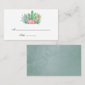 Watercolor Succulenten Bruiloft Plaatskaartje (Voorkant / Achterkant)