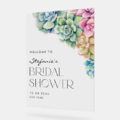 Watercolor Succulenten Bruiloft Zomer Bruidsfeest  Acryl Bord (Hoek)