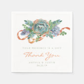 Watercolor Succulenten Cluster Bruiloft Servetten (Voorkant)