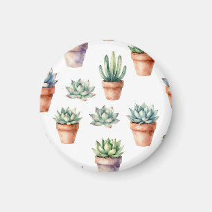 Watercolor Succulenten Patroon Magneet
