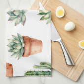 Watercolor Succulenten Patroon Theedoek (Quarter Fold)