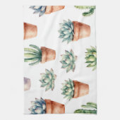 Watercolor Succulenten Patroon Theedoek (Verticaal)