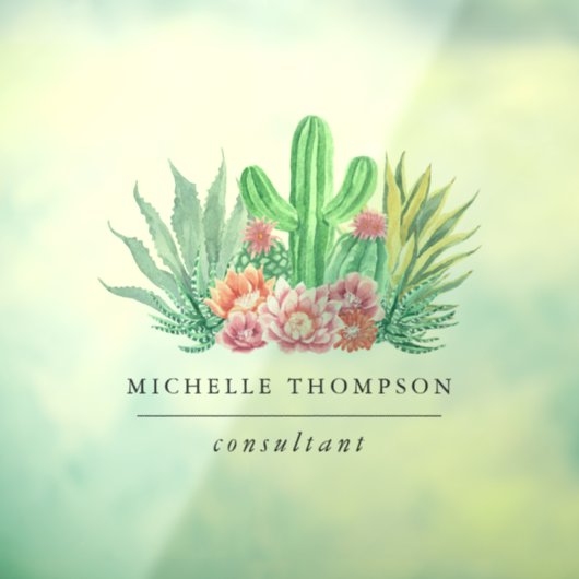 Watercolor Succulenten Raamsticker (Vel 3)