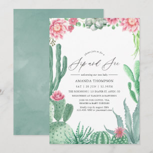Watercolor Succulenten Slurpen en Zien Kaart