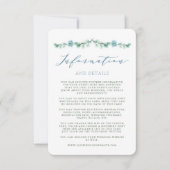 Watercolor Succulenten Tuin Bruiloft Info Kaart (Voorkant)