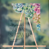 Watercolor Succulenten Zomer Bruiloft Feest Verwel Acryl Bord (Neutraal)