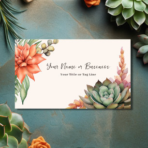 Watercolor Succulenten Zuidwestelijke Woestijn Visitekaartje