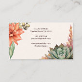 Watercolor Succulents Southwest Desert Visitekaartje (Achterkant)