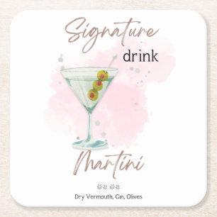 Watercolor Summer cocktail Kartonnen Onderzetters