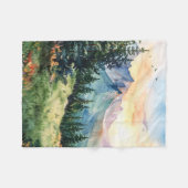 Watercolor Summer Mountain Fleece Deken (Voorkant (Horizontaal))