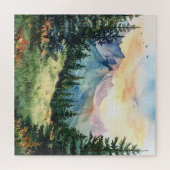 Watercolor Summer Mountain Legpuzzel (Horizontaal)